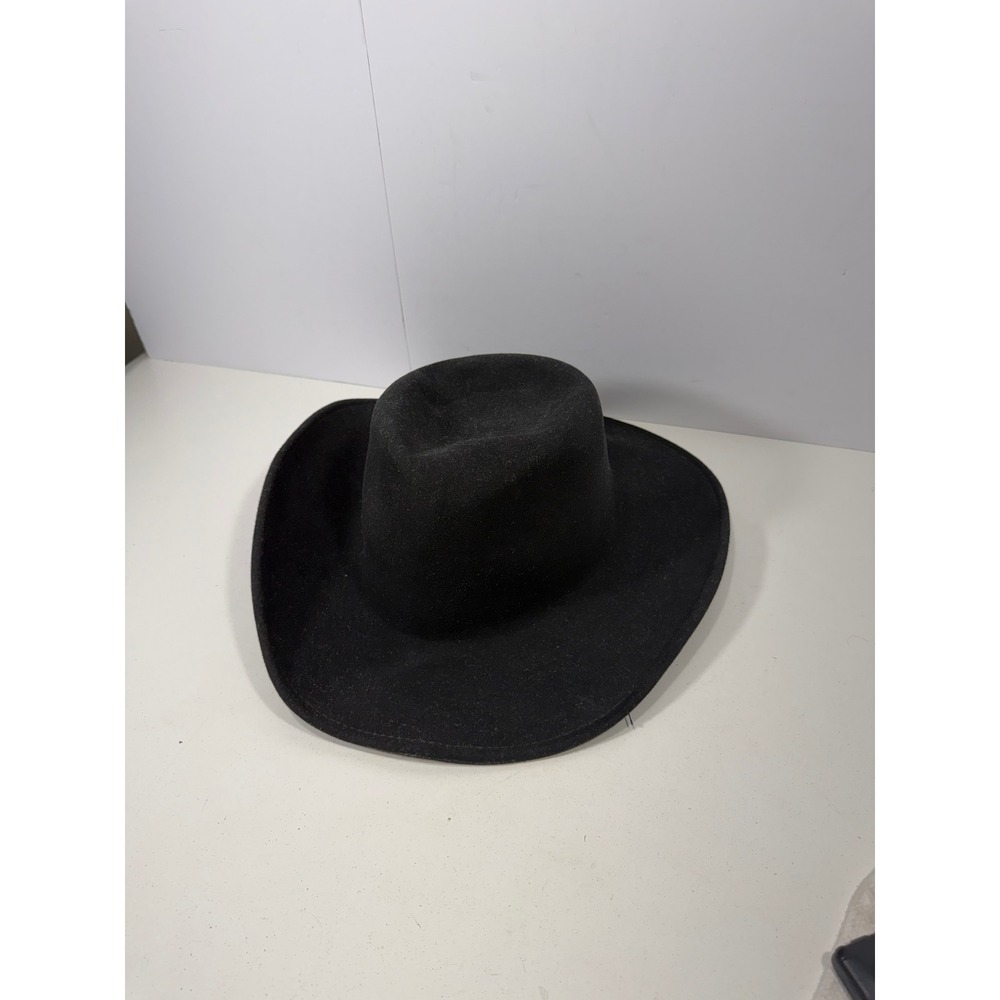 Shady Brady Black Raffia Cowboy Hat Western Wide Brim Felted Finish USA Made